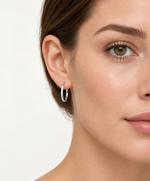 Smooth Sterling Silver Hoop Earrings