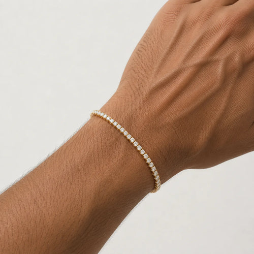 Diamantový Tenisový Náramek 2,5 mm Ze Žlutého Zlata