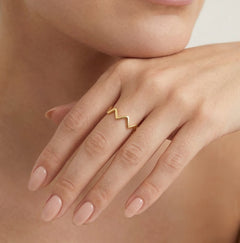 Women's high polished yellow gold ring