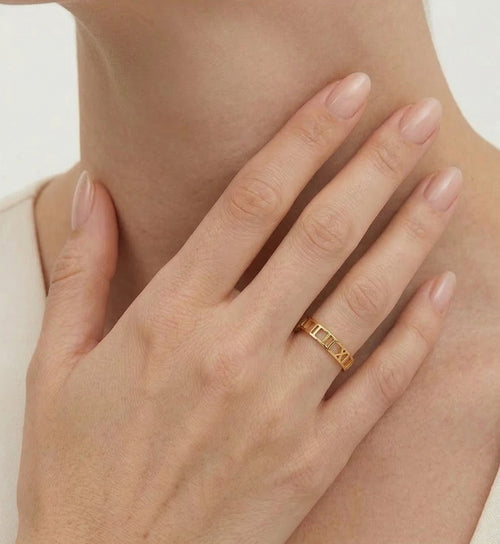 Ring mit römischen Ziffern aus Gold