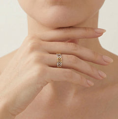 Women's gold floral ring