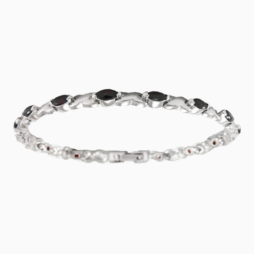Pulsera de granate con talla marquesa