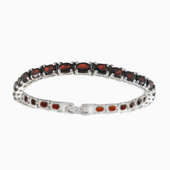 Granat-Tennis-Armband