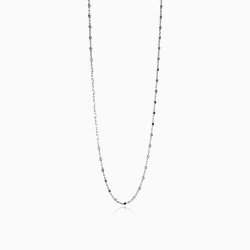 Silver square beads chain