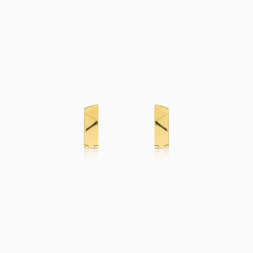 Kubische Gold-Huggie-Ohrringe