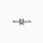 Six prong cubic zirconia ring