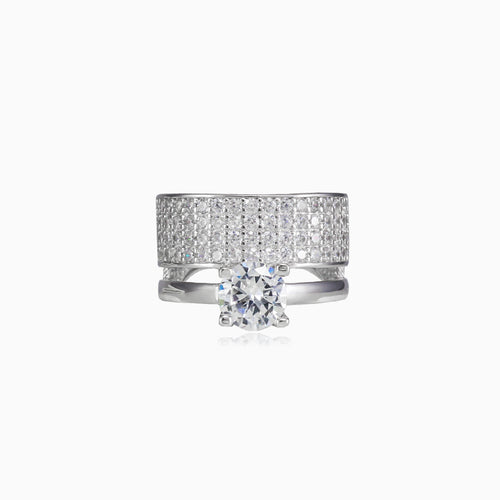 Double sterling silver ring