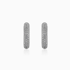 Silver earrings with cubic zirconia