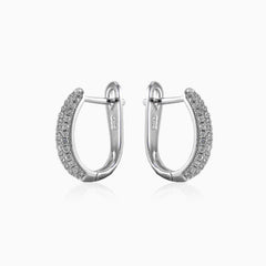 Silver earrings with cubic zirconia