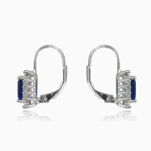 Rechteckige Ohrringe mit blauem Quarz