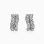 Wavy silver earrings