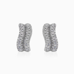 Wavy silver earrings