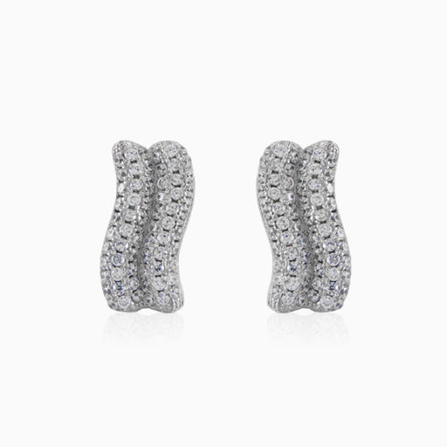 Wavy silver earrings