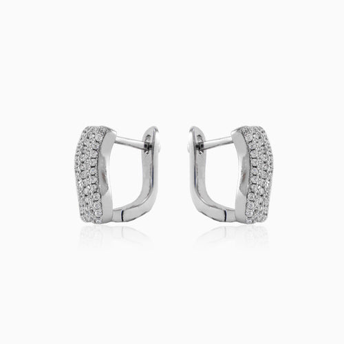 Wavy silver earrings