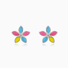 Bunte Blumen-Stud-Ohrringe