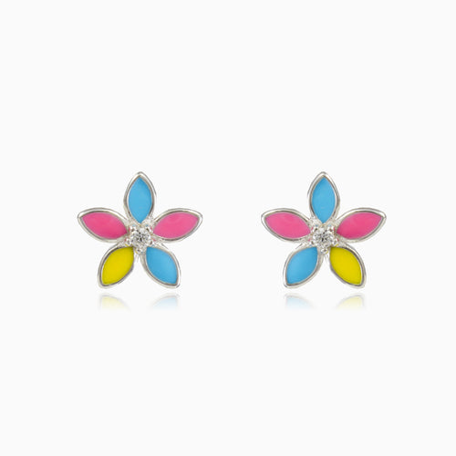 Bunte Blumen-Stud-Ohrringe