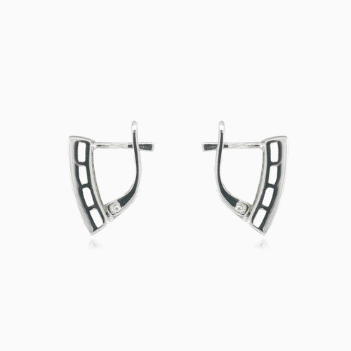 Channel jade earrings