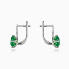 Stříbrné náušnice nefrit