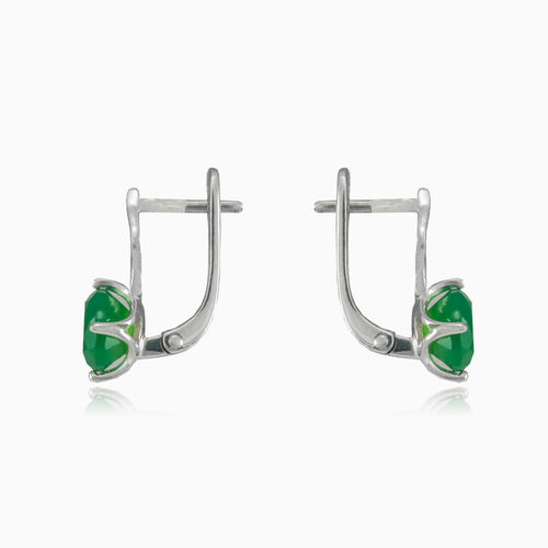 Stříbrné náušnice nefrit