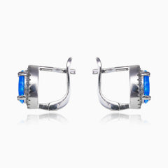 Royal soft blue opal earrings