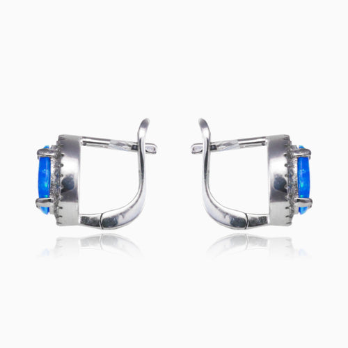 Royal soft blue opal earrings
