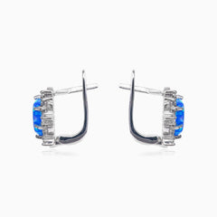 Star blue opal earrings