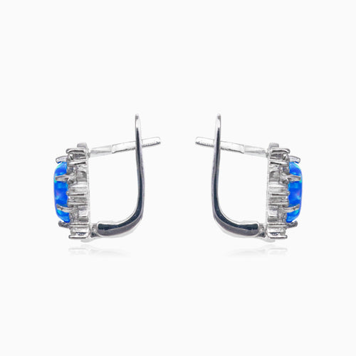 Star blue opal earrings