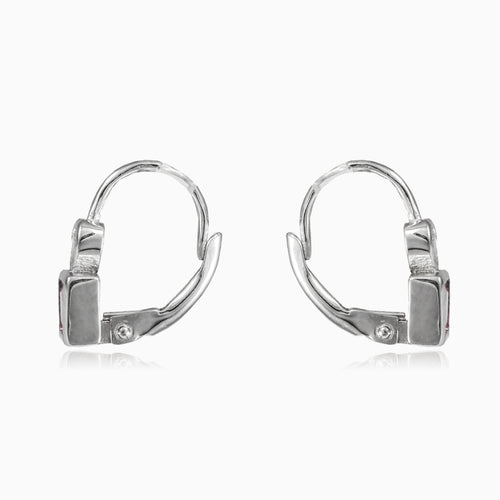 Blaue quadratische und herzförmige Ohrringe