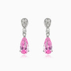 Pendientes colgantes de cuarzo rosa