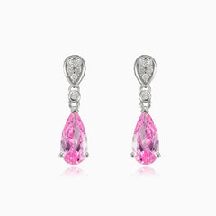 Pendientes colgantes de cuarzo rosa
