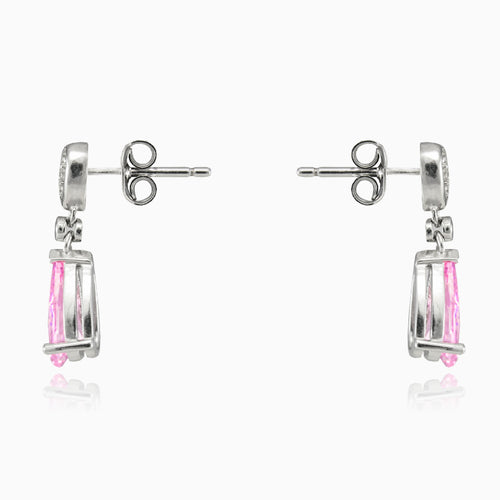 Pendientes colgantes de cuarzo rosa