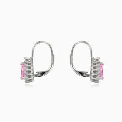 Tropfenförmige Rosenquarz-Ohrringe