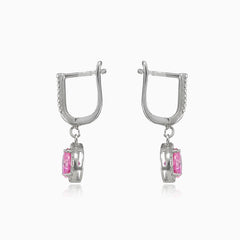 Runde Rosenquarz-Ohrringe