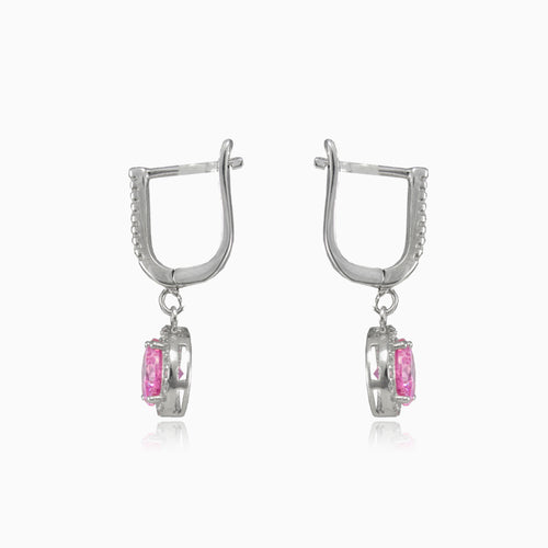 Runde Rosenquarz-Ohrringe