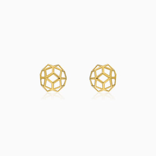 Kubische Gold-Stud-Ohrringe