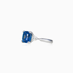 Central cushion cut tanzanite ring