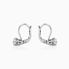 Six prong diamond earrings