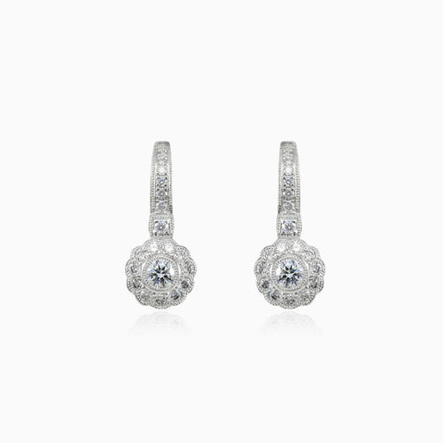 Vintage-Diamant-Blumenohrringe