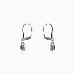 Boucles d’oreilles pendantes coussin en tanzanite