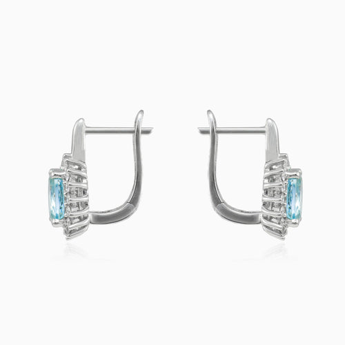 Royal aquamarine diamond earrings