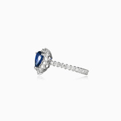 Royal birnenförmiger Saphir Ring