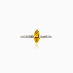 Marquise-Schliff gelber Diamant Verlobungsring