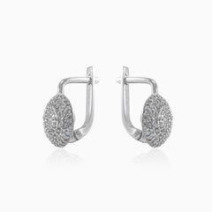 Diamond ball earrings