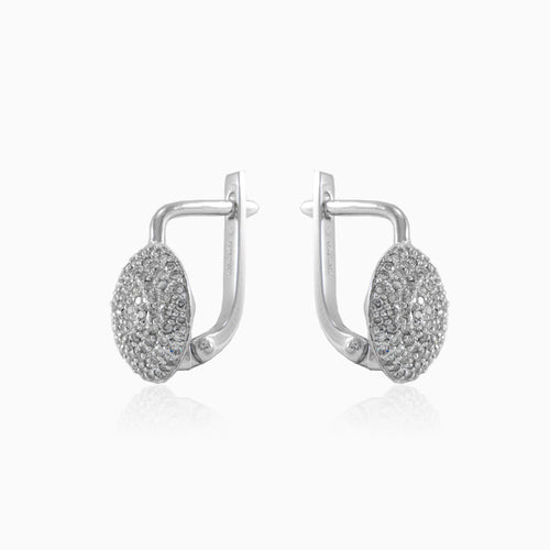 Diamond ball earrings