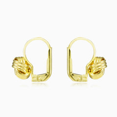 Knotted drop gold earrings