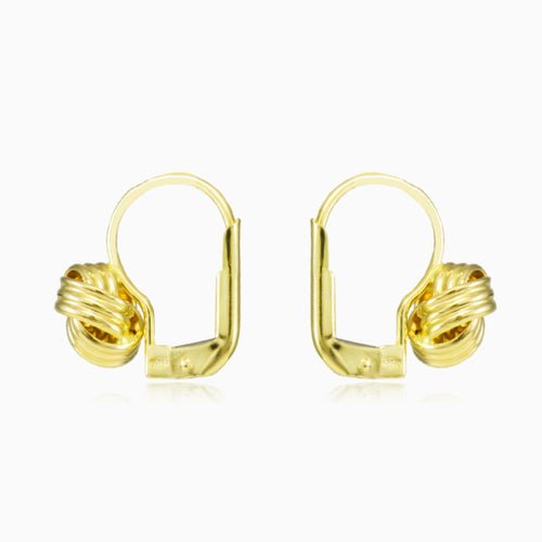 Knotted drop gold earrings