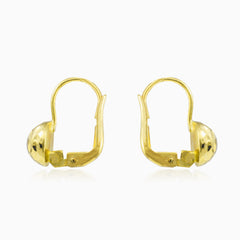 Pendientes de oro media bola