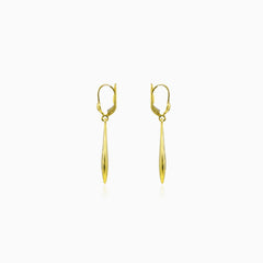 Dangling shiny detailed gold earrings