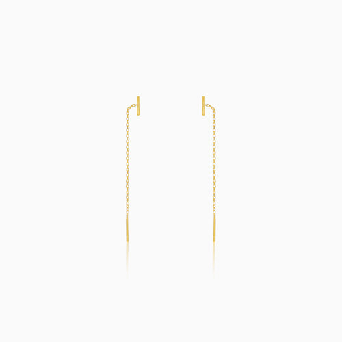 Runde goldene Threader-Ohrringe