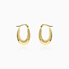 Drop gold hoop earrings